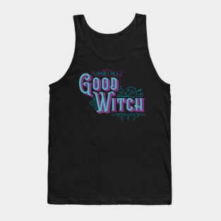 I Swear I am a Good Witch - Teal and Purple on Black Tank Top